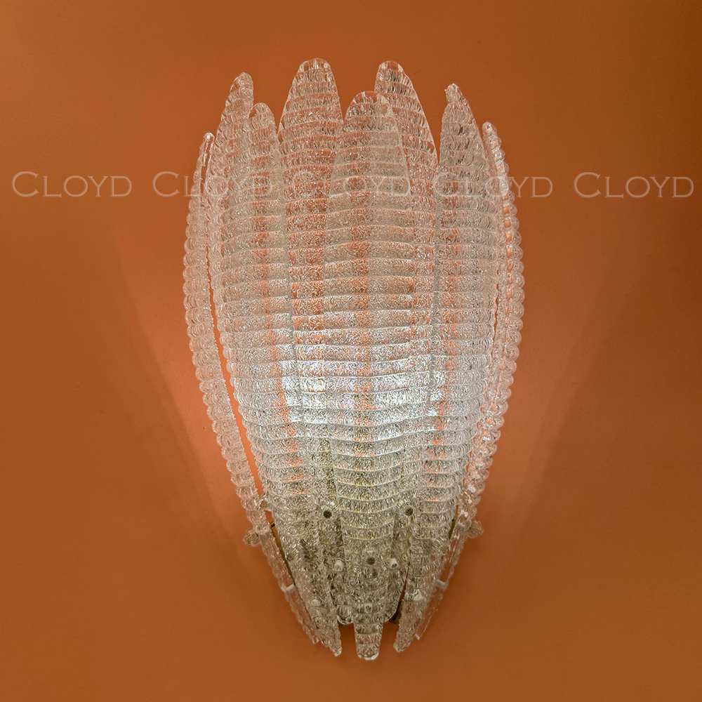 Бра Cloyd FERNAN W2 / выс. 42 см - латунь - белое стекло (арт.20475)