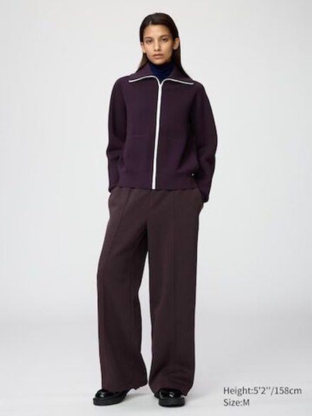 UNIQLO Брюки прямого кроя, темно-коричневый