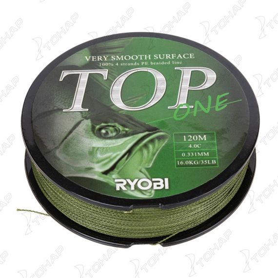 Шнур TOP PE4X-120M 4,0/d-0.331mm Dark green Ryobi