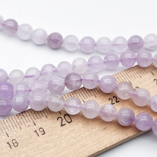 Аметист лавандовый бусины, диаметр 6,2-6,5 мм, цена за 15-16 шт (1/4 нити)