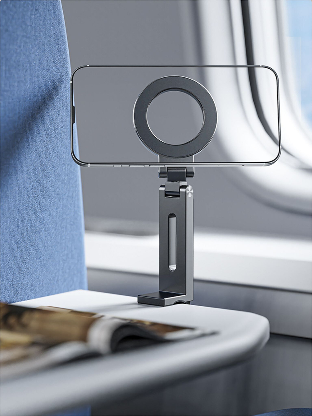 Складной вращающийся MagSafe держатель для телефона BLESSTEC E01, серебристый
