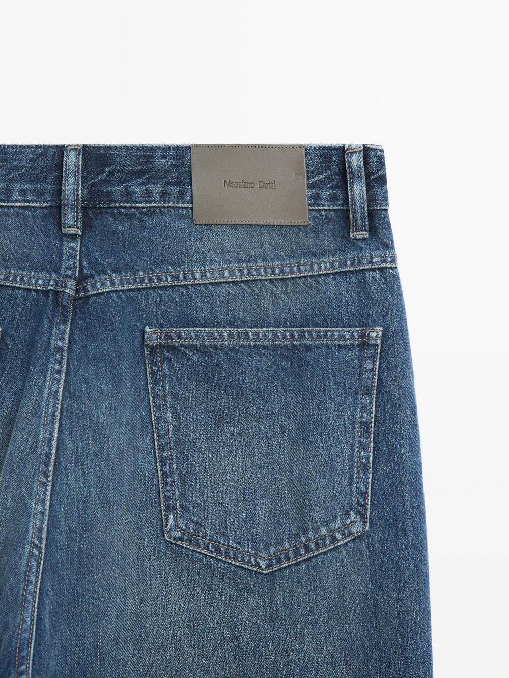 Massimo Dutti Джинсы с широкими штанинами, темно-синий