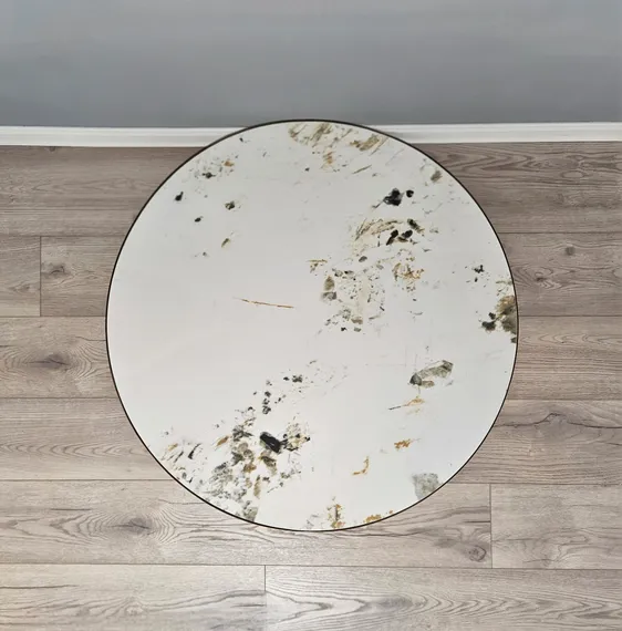 Стол журнальный Como M, Ø60х52 см, керамогранит Calacatta Macchia