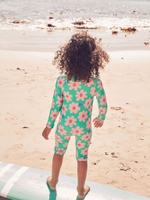 Купальник слитный на молнии для девочки Next AB7-028, Зеленый, Розовый