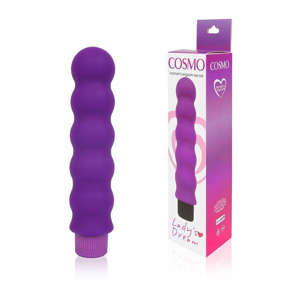 Фиолетовый силиконовый вибратор-елочка Cosmo - 15 см. (Цвет: фиолетовый)