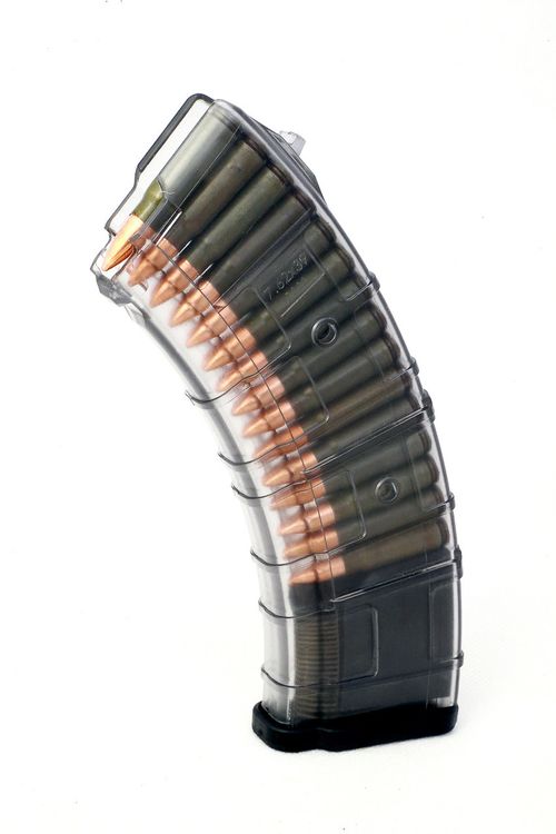 Магазин PufGun для Сайга-МК, 7,62×39, 30 патронов, прозрачный