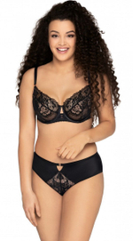 Стильный бюстгальтер на косточках plus size с кружевом (Размер: 100F) (Цвет: белый)