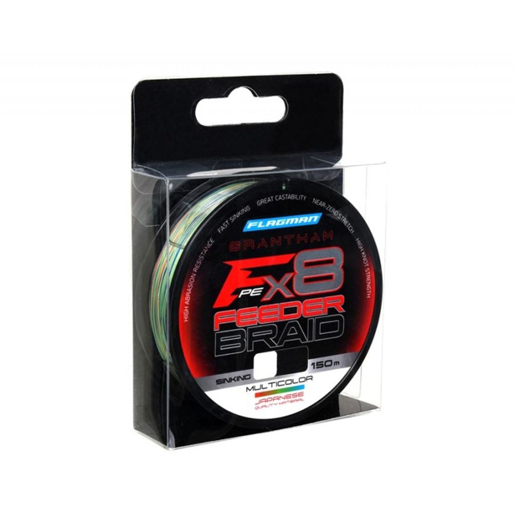 FLAGMAN Шнур Grantham Sinking Feeder Braid F8 150м Multicolor 0.14мм 7.7кг 16.9lb