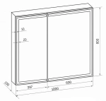 Зеркальный шкаф с подсветкой Art&Max PLATINO AM-Pla-1000-800-2D-F
