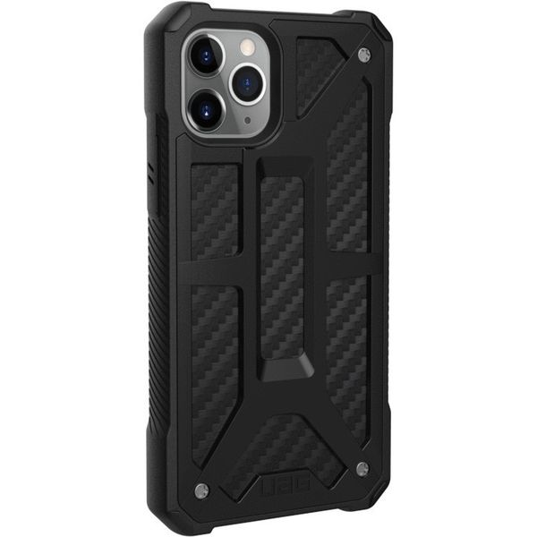 Чехол Uag Monarch для iPhone 11 Pro MAX чёрный карбон (Carbon Fiber)