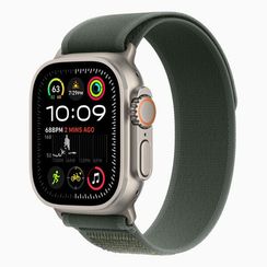 Apple Watch Ultra 2 GPS + Cellular, 49mm, титан светлого цвета, ремешок Trail зеленого цвета (2024)