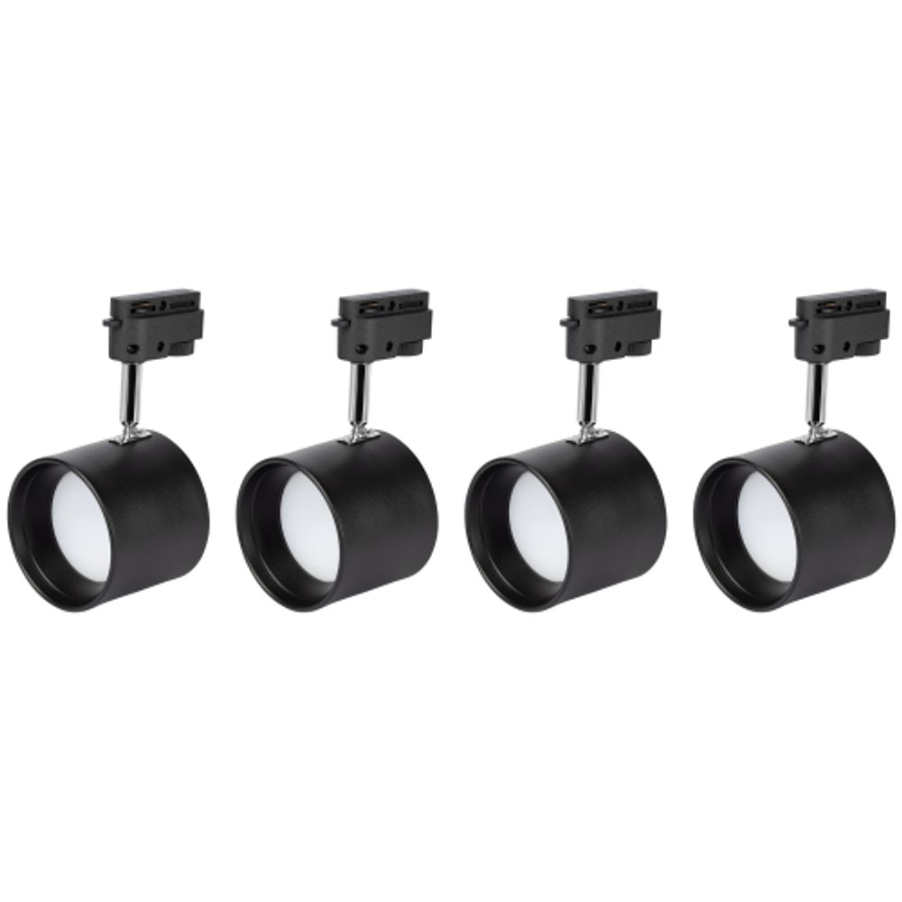 Трековые светильники однофазные ЭРА TR15-GX53-SET-4 BK/SL под лампу GX53 черный серебро набор 4 шт | Однофазные светильники под лампу