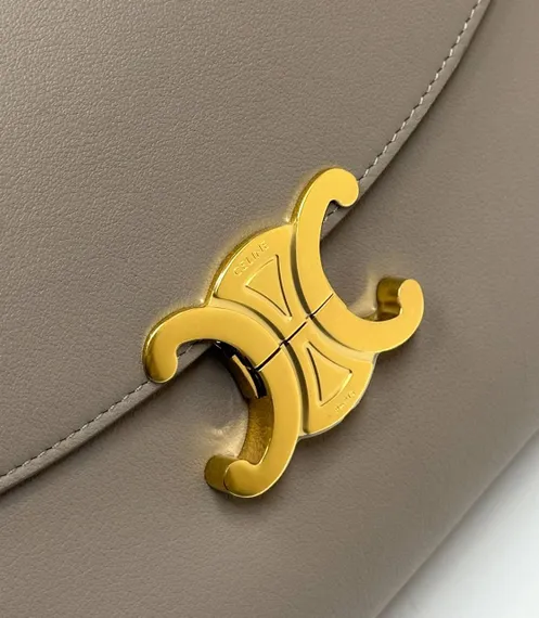Сумки CELINE MEDIUM NINO из блестящей телячьей кожи серый