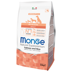 Monge Dog Monoprotein корм для собак всех пород лосось с рисом 2,5 кг