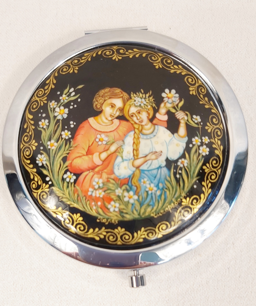 Ручное зеркало "Парочка" №2  (худ. роспись)