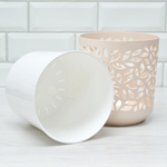 Кашпо Leaves 2,5л, пудра/белый