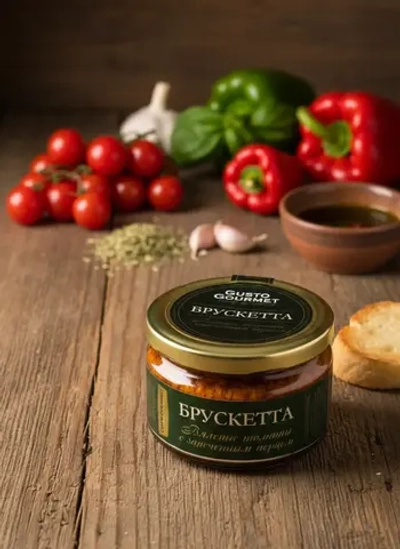 Брускетта вяленые томаты с запеченным перцем