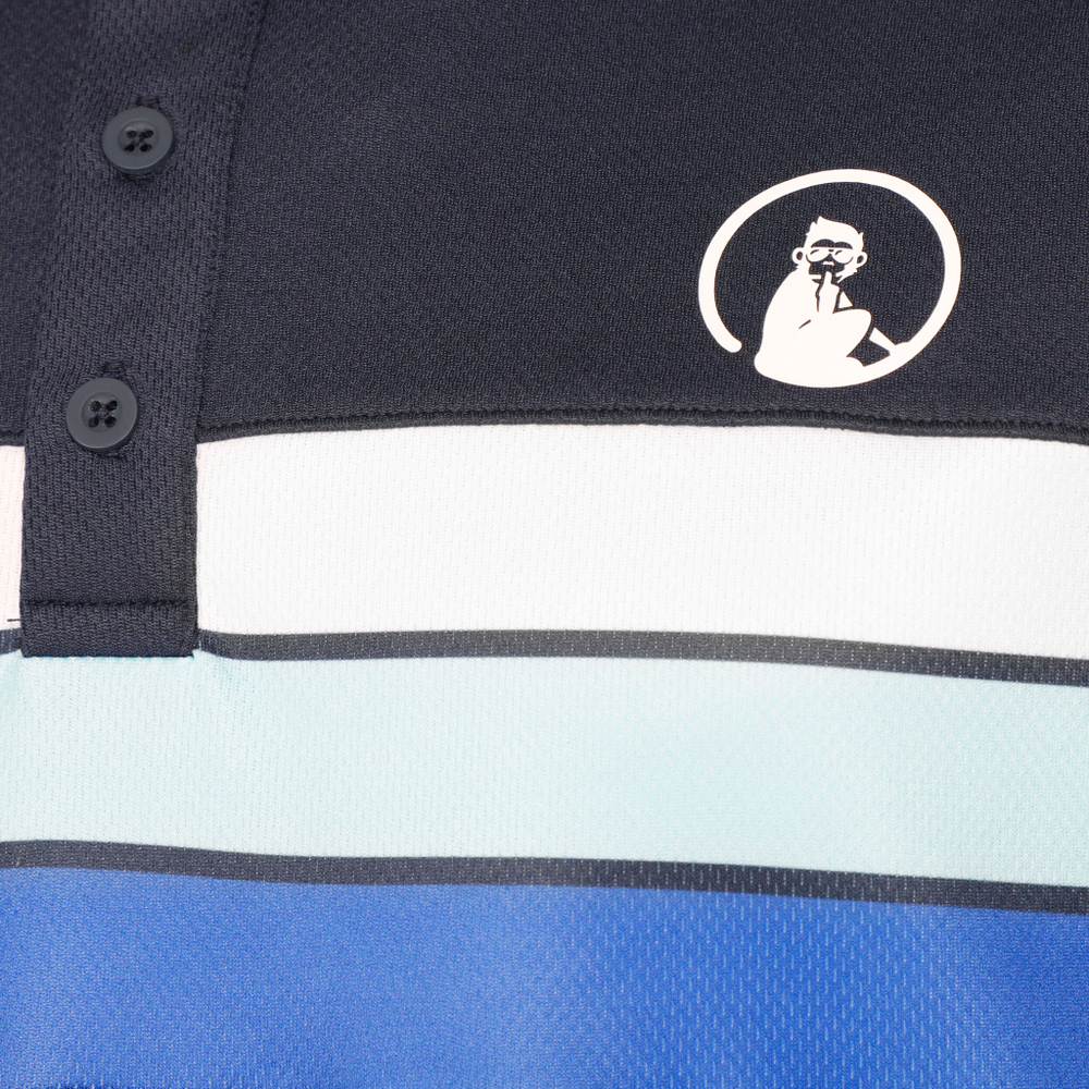 Мужское теннисное поло Quiet Please Ocean Block Stripe Tournament Polo Men - Blue