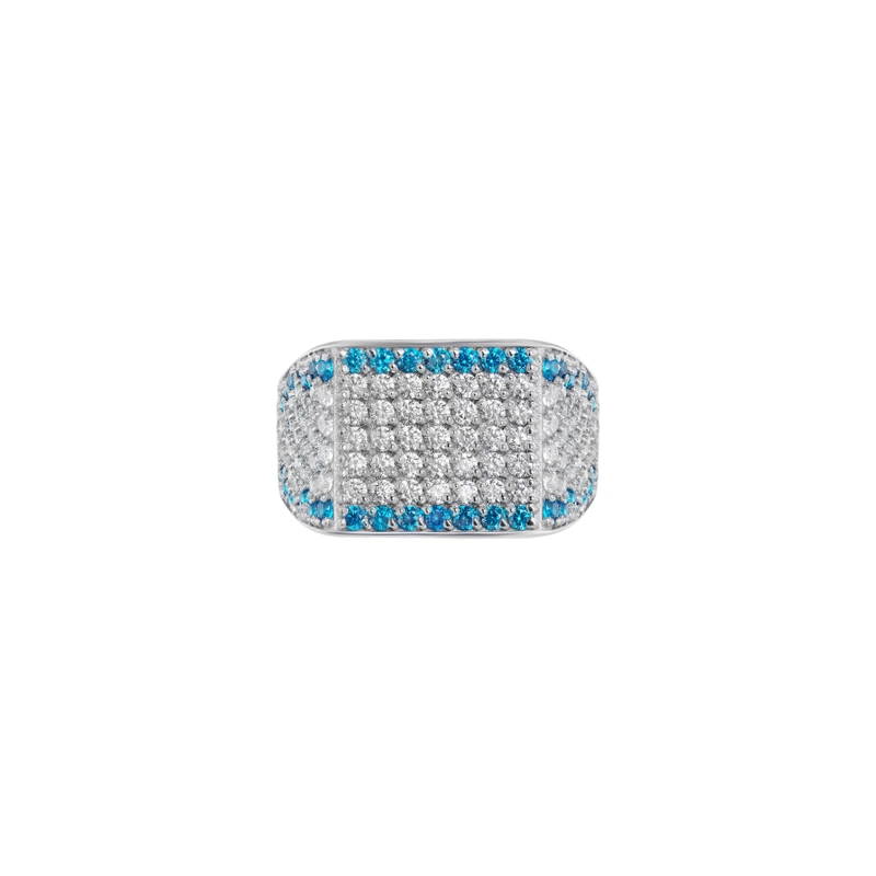 Кольцо-печатка Синий Квадрат