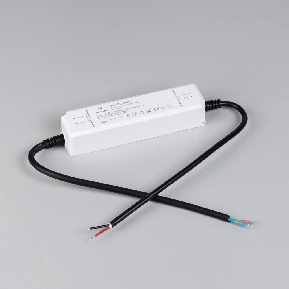 Блок питания ARPV-SP-24060-PFC (24V, 2.5A, 60W) (Arlight, IP67 Пластик, 5 лет) 043671