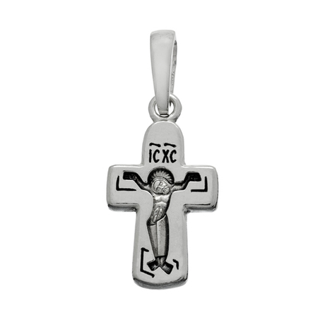 Крест из серебра/Частичное чернение/С подвижным ухом/Николай Чудотворец