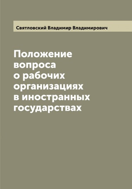Положение вопроса о рабочих организациях в иностранных государствах | Святловский Владимир Владимирович