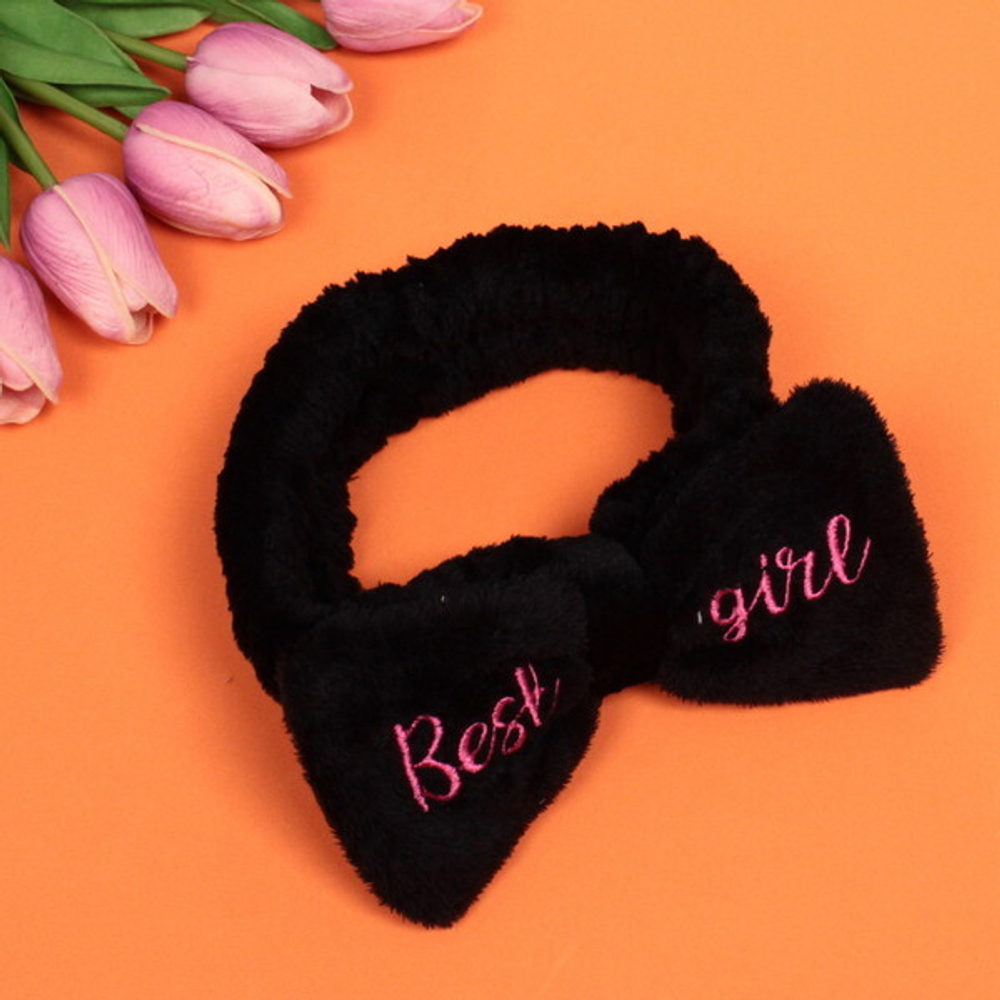 Повязка на голову «New collection Vostok - Best girl», цвет черный, розовый, голубой и сиреневый, 20*6см ( упаковка белый ZIP пакет )