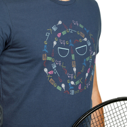 Мужское теннисное поло BIDI BADU Mao Lifestyle T-Shirt Men - Dark Blue, Multicoloured