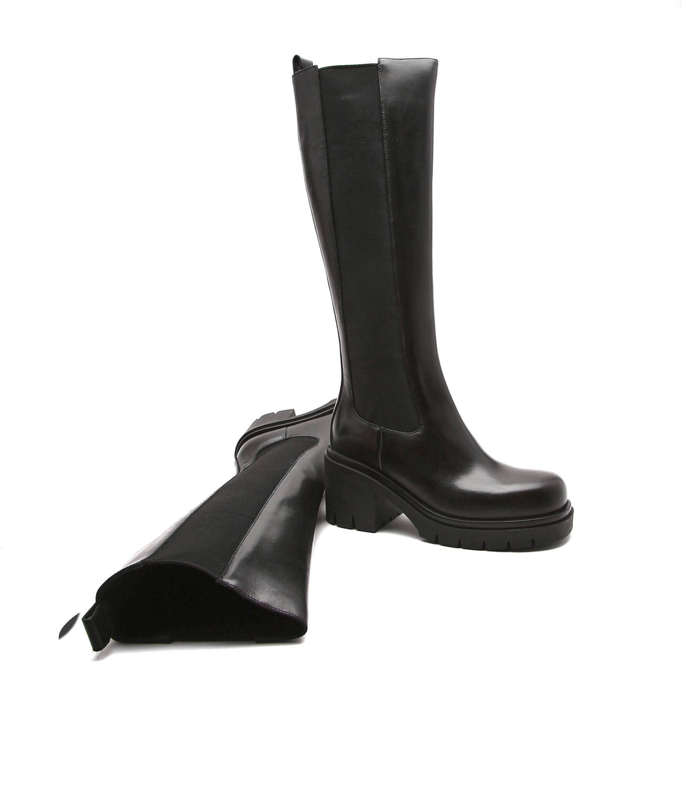 Кожаные сапоги-казаки Liviana Conti - черный(A2WC09)