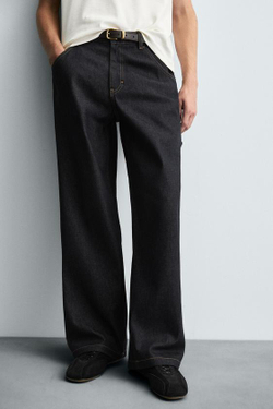 ZARA ДЖИНСЫ-КАРПЕНТЕР BAGGY FIT, СИНИЙ