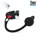 Черная вибронасадка Sex Expert с анальной втулкой (Цвет: черный)