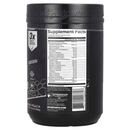 EFX Sports, AminoZorb® Elite 21, персиковый, 390 г (13,76 унции)