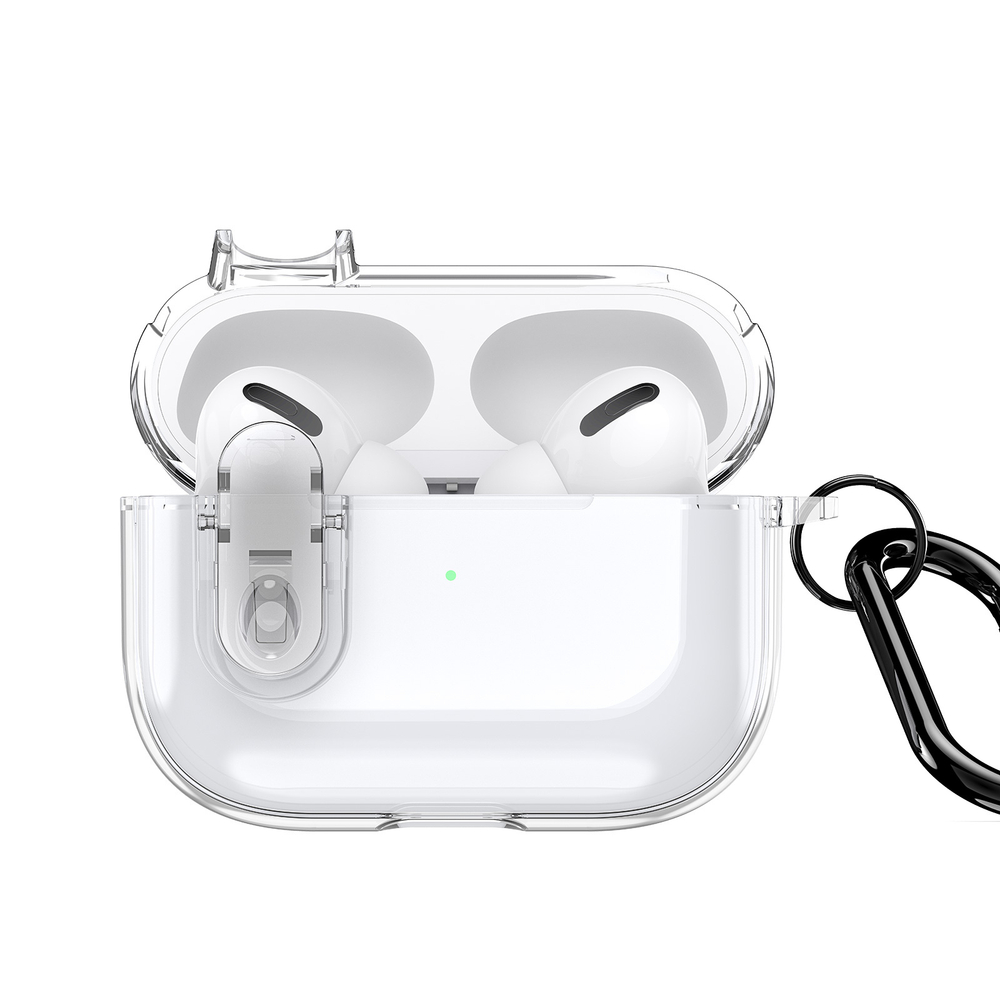 Прозрачный чехол от Dux Ducis для наушников AirPods Pro 2, серия PECL Series Case, в комплекте с карабином