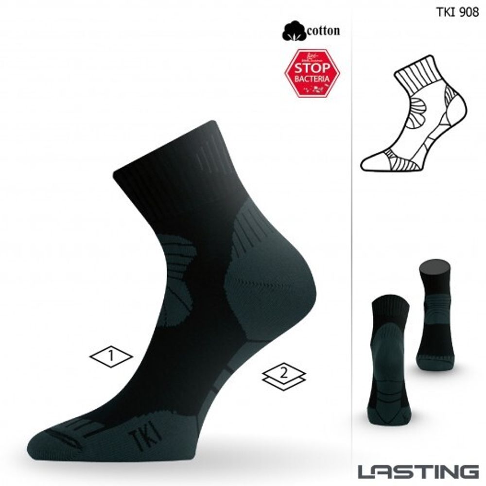 Носки Lasting TKI 908, cotton+polypropylene, черный, размер L , TKI908L