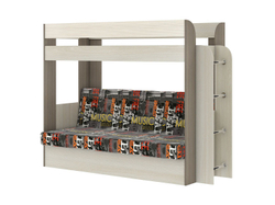 Карамель 75 кровать-диван Ясень Шимо Темный / Светлый / Ткань Музыка