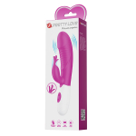 Лиловый вибратор-кролик 19,8см со стимулятором клитора Pretty Love Rasmussen Bunny Vibrator BW-500072