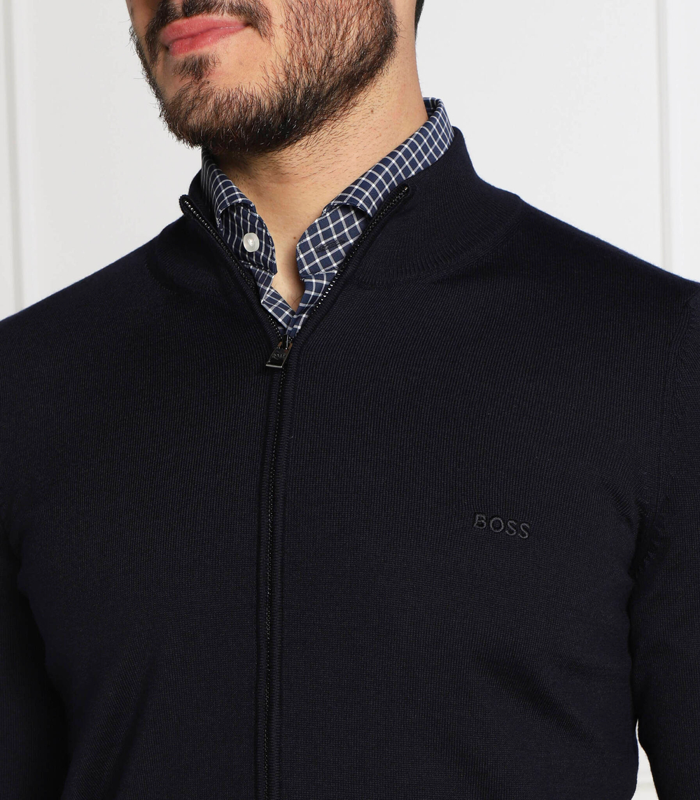 Хлопковый свитер balonso-l BOSS BLACK - темно-синий(50476347)