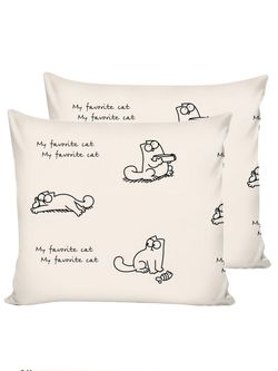 Наволочка комплект 2шт Сказка "Котики Грей" 70х70 см, перкаль