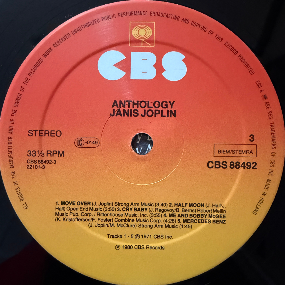 Janis Joplin – Anthology 2LP (Голландия 1980г.)Т