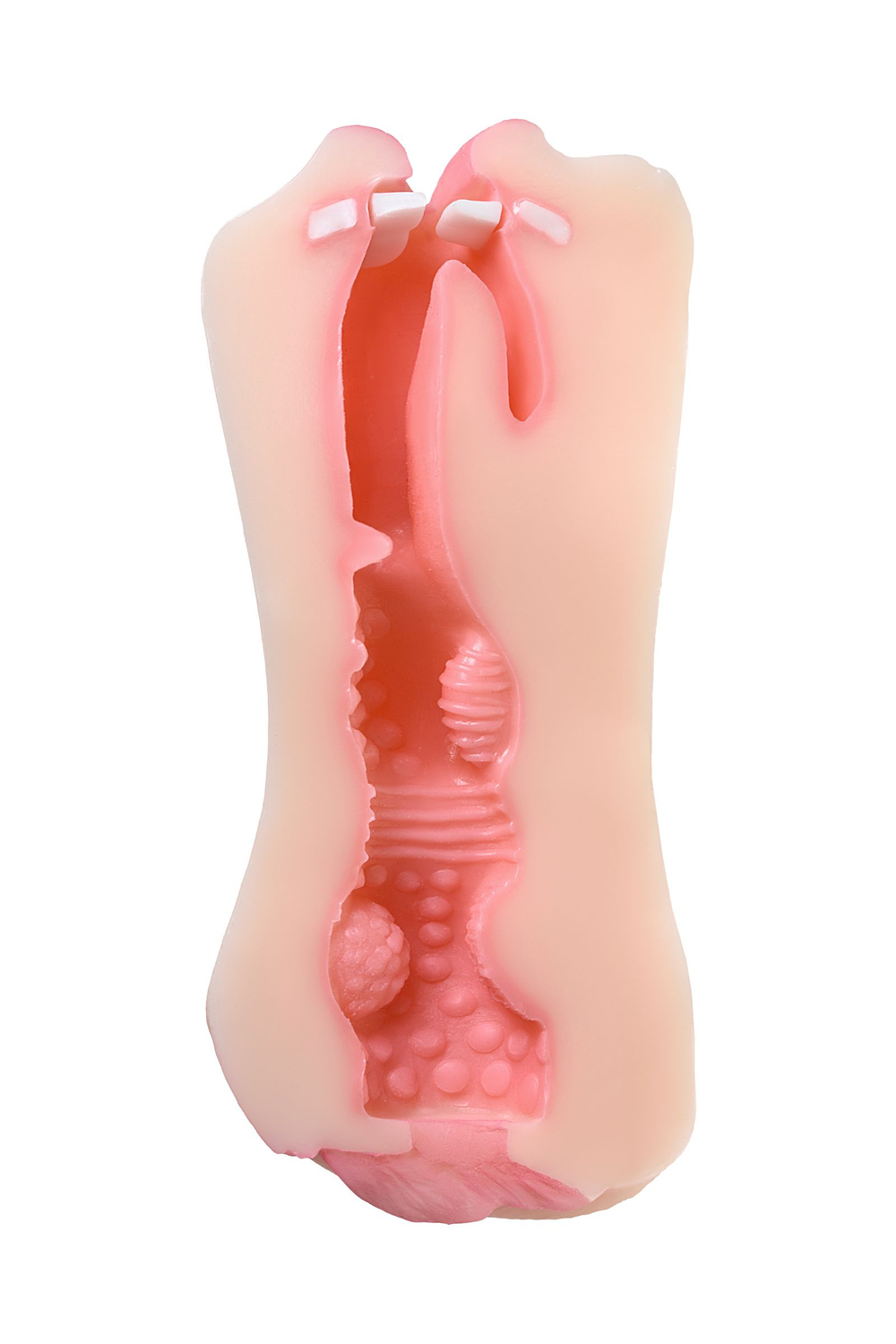 Мастурбатор реалистичный TOYFA Juicy Pussy Pretty Mouth, рот и вагина, SoftSkin, телесный, 17 см