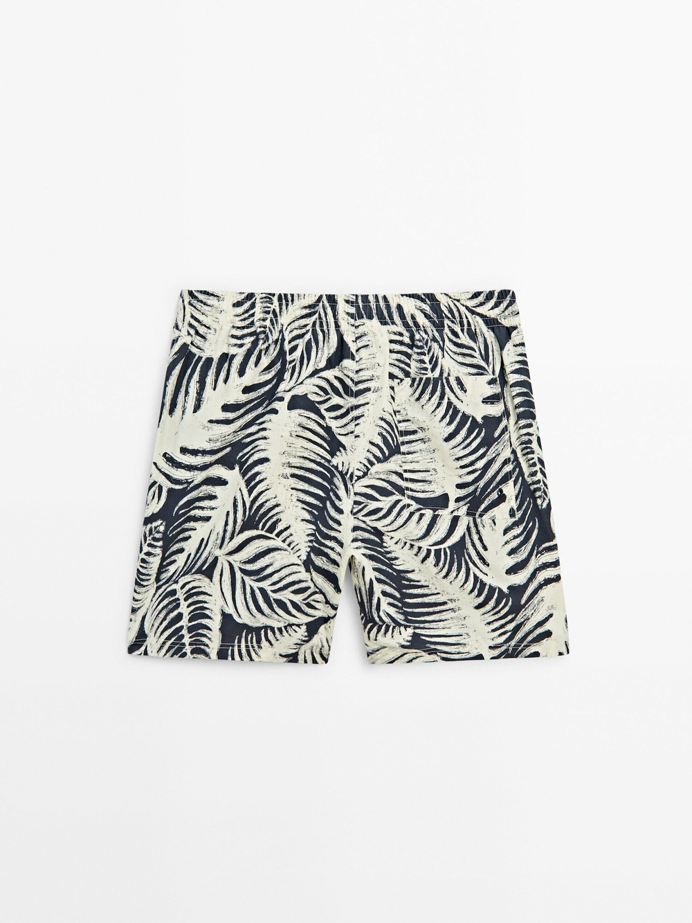 Massimo Dutti Плавки с принтом «Листья», темно-синий