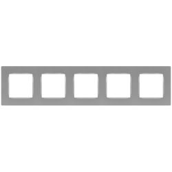 Рамка для розеток и выключателей ЭРА Серия 12 12-5205-03 на 5 постов, Классик, алюминий