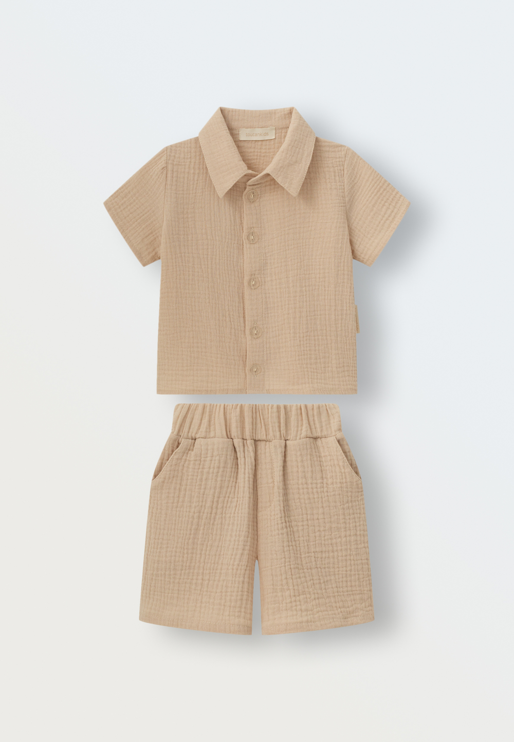 Комплект рубашка и шорты из муслина (молочный)