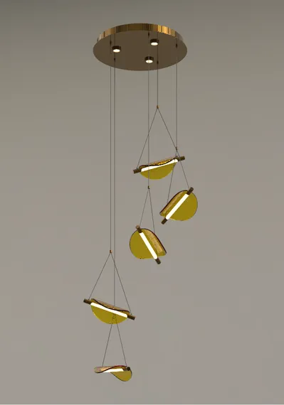 20124MD-45 AMBER GLASS (1) Люстра NW