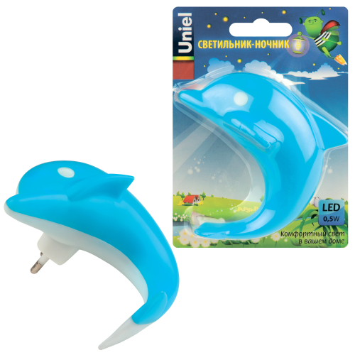 DTL-301-Дельфин/Blue/4LED/0,5W Светильник-ночник. Без выключателя. Блистер