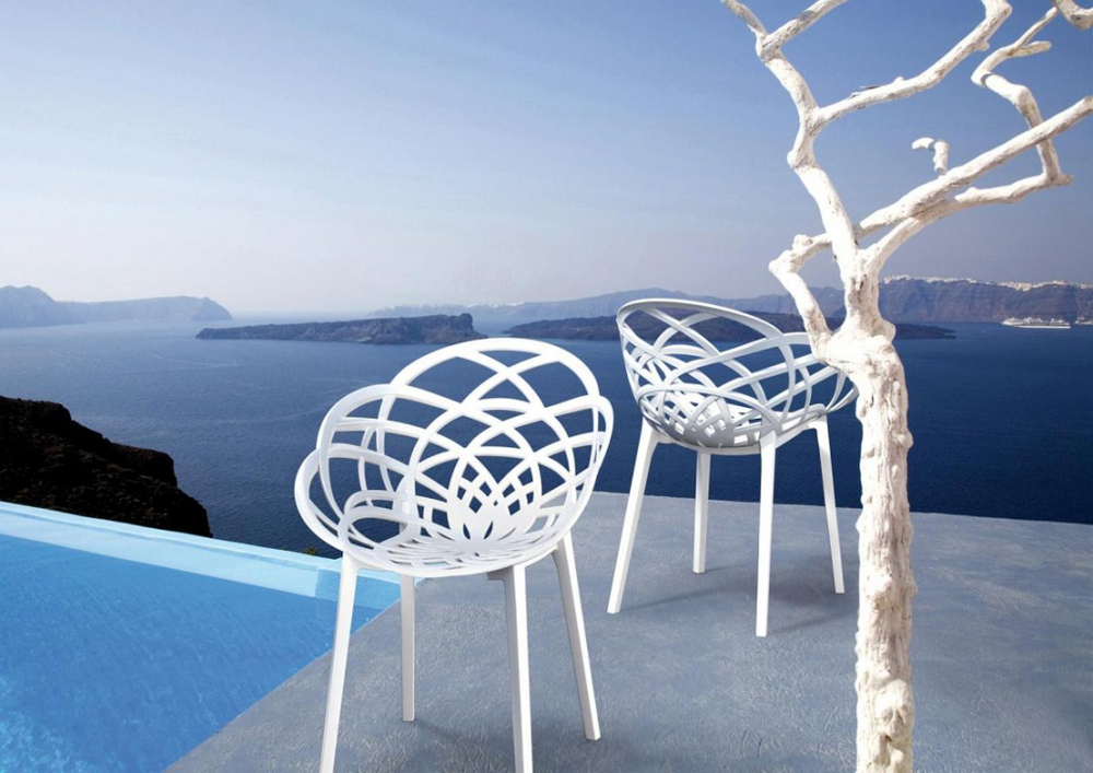 Кресло пластиковое Papatya Flora, белый матовый