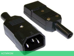 Вилка Lanmaster IEC 60320 C14 10A 250V разборная черная