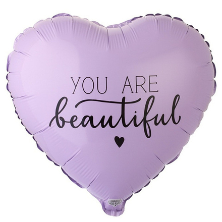 Шар Веселая Затея сердце 18" YOU ARE BEAUTIFUL #1202-3314