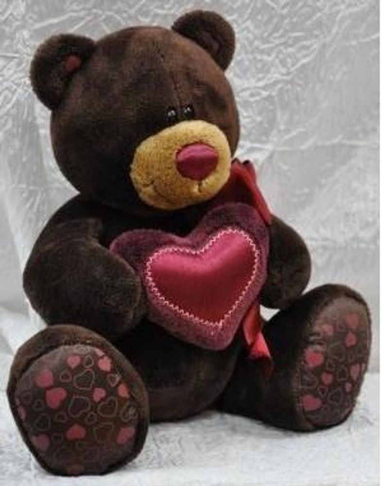 Купить Медведь мальчик Choco с сердцем 15 см