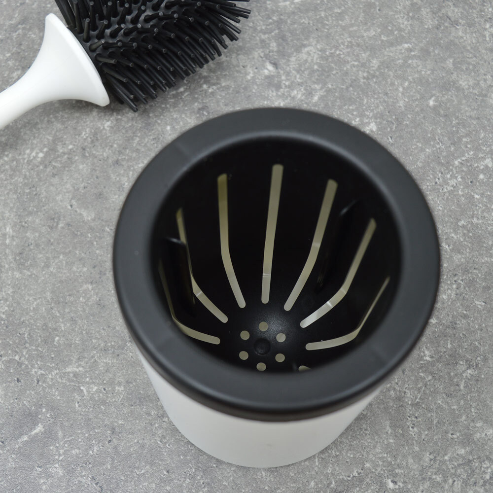 Ерш для туалета гибкий с подставкой, белый